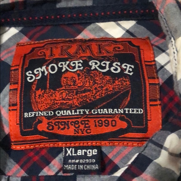 Smoke Rise blue white & red plaid button down - Picture 2 of 7